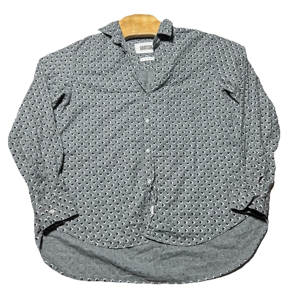 Grayson The Hero Button Up‎ Shirt Womens 3 US Medium Gray Pattern Lyocell